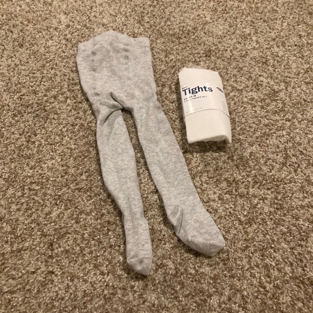 Grey and white toddler tights